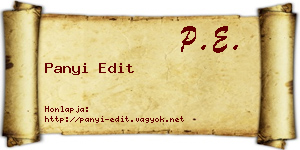 Panyi Edit névjegykártya